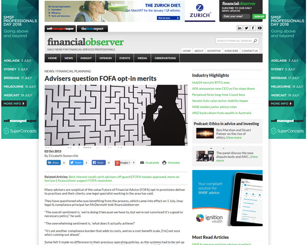 Financial Observer Article