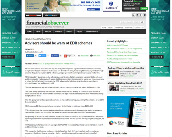 Financial Observer Article