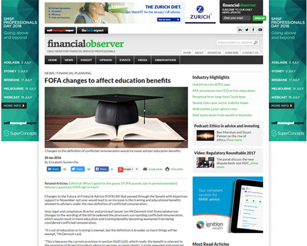 Financial Observer Article