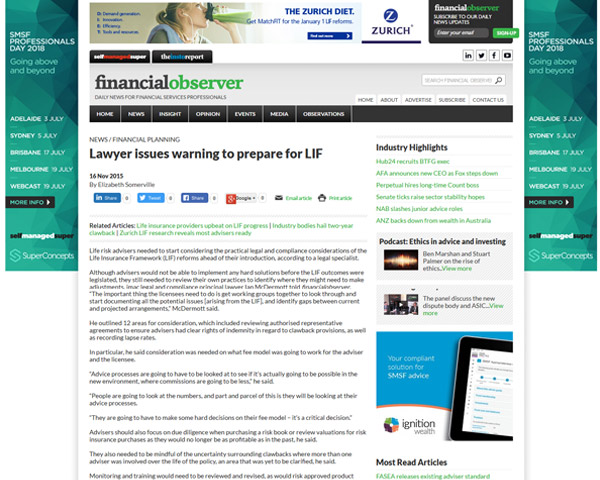 Financial Observer Article